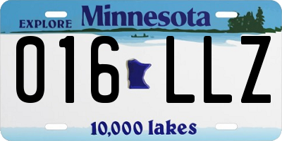 MN license plate 016LLZ