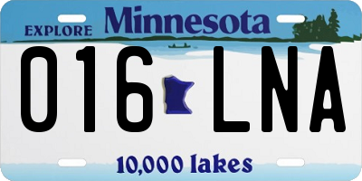 MN license plate 016LNA