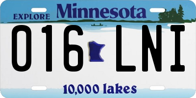 MN license plate 016LNI