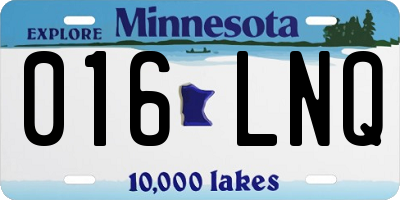 MN license plate 016LNQ
