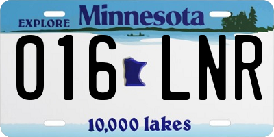 MN license plate 016LNR