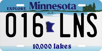 MN license plate 016LNS
