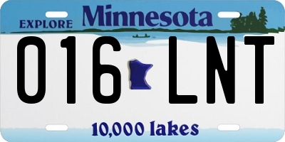 MN license plate 016LNT