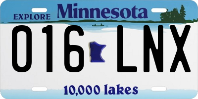 MN license plate 016LNX