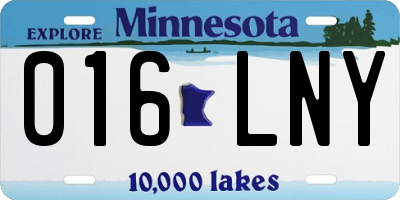 MN license plate 016LNY