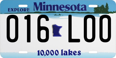 MN license plate 016LOO