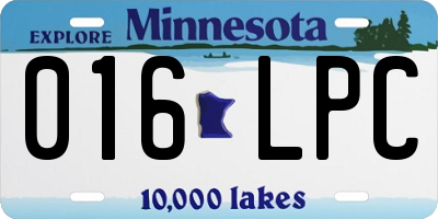MN license plate 016LPC