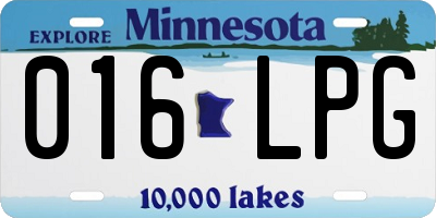 MN license plate 016LPG