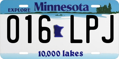 MN license plate 016LPJ