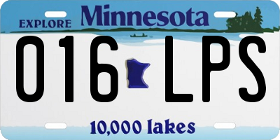 MN license plate 016LPS