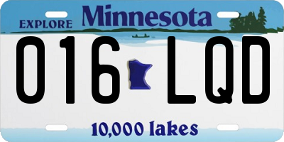 MN license plate 016LQD