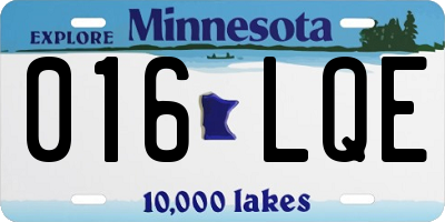 MN license plate 016LQE