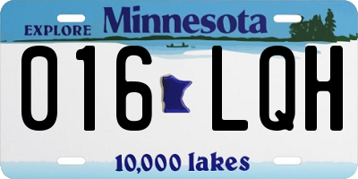 MN license plate 016LQH