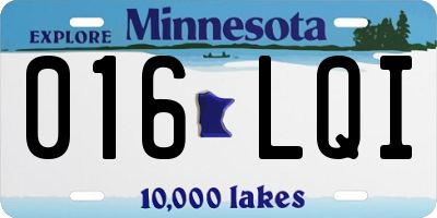 MN license plate 016LQI