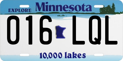 MN license plate 016LQL