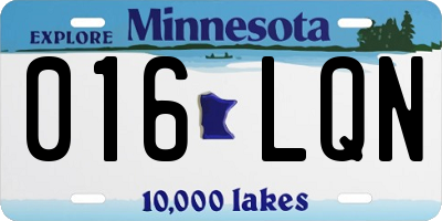 MN license plate 016LQN