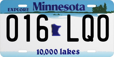 MN license plate 016LQO