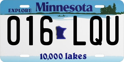 MN license plate 016LQU