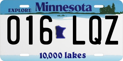 MN license plate 016LQZ
