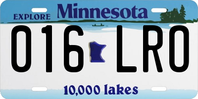 MN license plate 016LRO