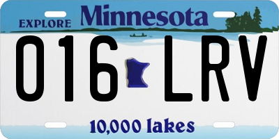 MN license plate 016LRV