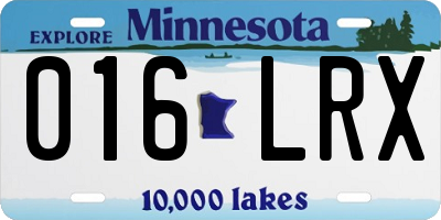 MN license plate 016LRX