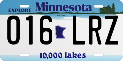 MN license plate 016LRZ