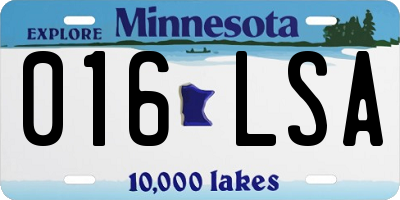MN license plate 016LSA