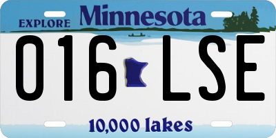 MN license plate 016LSE
