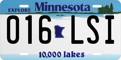 MN license plate 016LSI