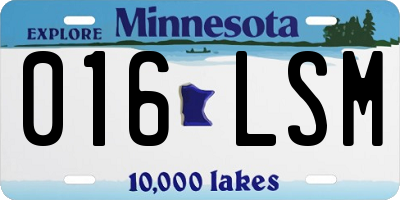 MN license plate 016LSM
