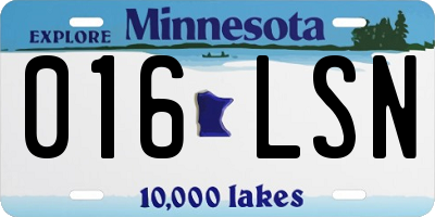MN license plate 016LSN