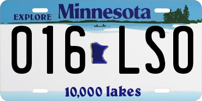 MN license plate 016LSO