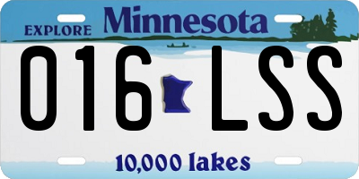 MN license plate 016LSS