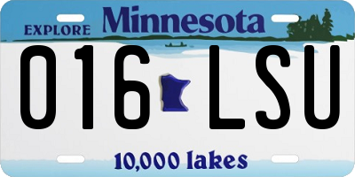 MN license plate 016LSU