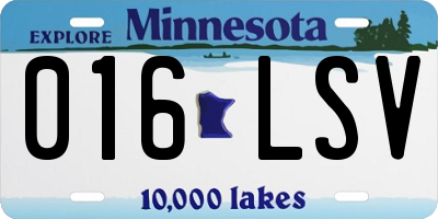 MN license plate 016LSV