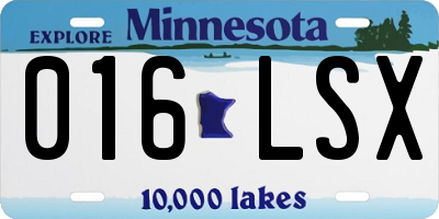MN license plate 016LSX