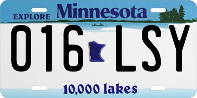 MN license plate 016LSY