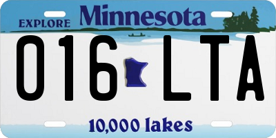 MN license plate 016LTA
