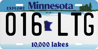 MN license plate 016LTG