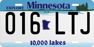 MN license plate 016LTJ
