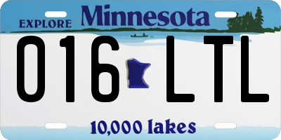 MN license plate 016LTL