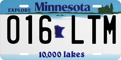 MN license plate 016LTM