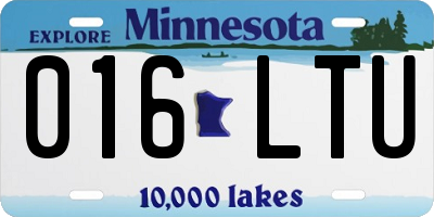 MN license plate 016LTU