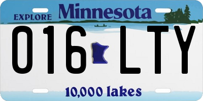 MN license plate 016LTY