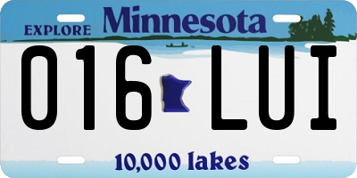 MN license plate 016LUI