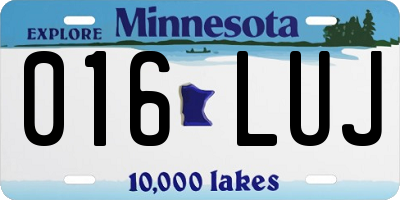 MN license plate 016LUJ