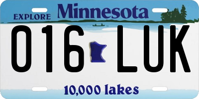 MN license plate 016LUK