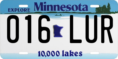 MN license plate 016LUR
