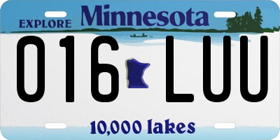 MN license plate 016LUU